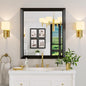 Amorho Black Bathroom Mirror, 36x32 Inch Thick Metal Framed Wall Mirrors for Over Sink, Bedroom, Living Room, Entryway, Rectangle Wall-Mounted Mirrors(Horizontal/Vertical).