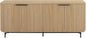 Walker Edison Reema Fluted 4-Door Kitchen Sideboard Buffet Console, 69 Inch, Coastal Oak