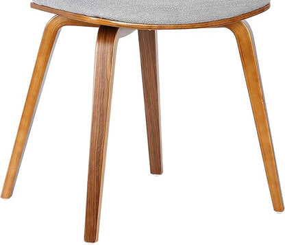 Armen Living Jaguar Mid-Century Dining Chair in Walnut Wood and Gray Fabric - Set of 4