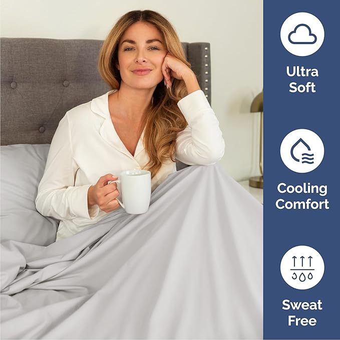 Twin Size 3 Piece Sheet Set - Comfy Breathable & Cooling Bed Sheets Set - Hotel Luxury Bedding for Women, Men, Kids, Teens, Boys & Girls - Deep Pockets, Soft and Wrinkle Free - Oeko-Tex - French Grey