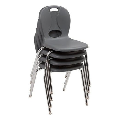 Learniture LNT-118-CSW-GT Learniture Structure Series School Chairs for Classroom, 18" Seat Height, Graphite, Pack of 4