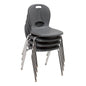 Learniture LNT-116-CSW-GT Learniture Structure Series School Chairs for Classroom, 16" Seat Height, Graphite, Pack of 4