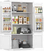 VASAGLE Pantry Cabinet, 53.5-Inch High Freestanding Tall Cupboard Storage Cabinet, 2 Cabinets, 2 Adjustable Shelves, 6 Door Shelves, for Living Room, Kitchen, White UBBC671W01