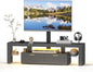 Redkey Modern TV Stand with Mount - TV Console with 2AC Outlets - Television Stands with RGB Led Light for 75 Inch TVs - Double Cabinet - 40°Adjustable Amplitude - Black(FBA)