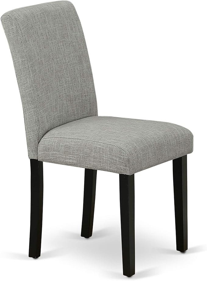 East West Furniture X696AB106-7 7 Piece Modern Dining Table Set Consist of a Rectangle Wooden Table with X-Legs and 6 Shitake Linen Fabric Upholstered Chairs, 36x60 Inch, Multi-Color