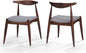 Christopher Knight Home Francie Fabric with Walnut Finish Dining Chairs, 2-Pcs Set, Light Grey / Walnut