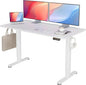 Seang Standing Desk with Adjustable Height, Electric Stand Up Desk 55x24 Inch for Home Office, Studio, Computer Workstation, White
