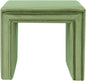 HomePop Modern Channel Tufted Velvet Ottoman Home Décor|Ottoman for Living Room & Bedroom - Green