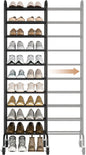 STORAGE MANIAC Expandable Shoe Rack, 44 Pairs Stackable Small Shoe Rack, Metal Adjustable Shoes Organizer for Closet, Entryway, Hallway, Garage, Front Door, Shoes Shelves, Black 10 Tier