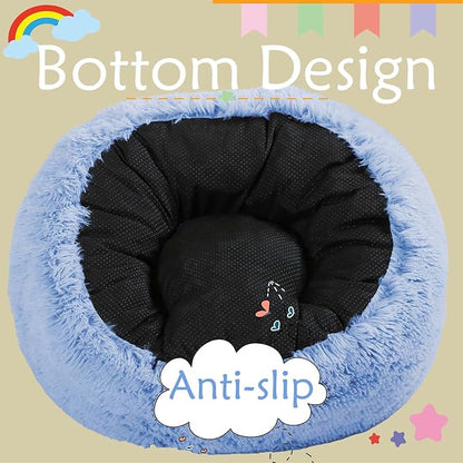 Bean Bag Chair for Kids with Plush Faux Fur Cover, 2.5FT Memory Foam Filled Bean Bag for Teens & Kids, Lazy Sofa for Living Room/Bedroom/Dorm, Rabbit-Ears Design