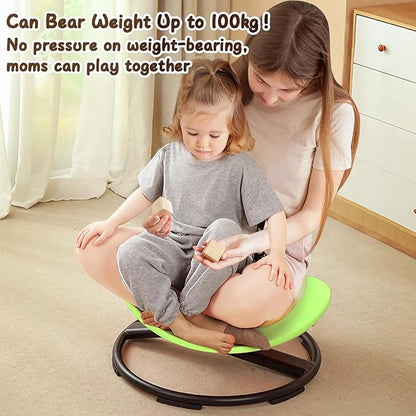 Kids Sensory Spinning Chair for Autism Ages 3+, Sit and Spin Swivel Chair for Kids with ADHD, Sensory Chairs for Autistic Children, Sensory Toys for Motion Sickness Relief, Balance Training (Green)