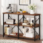 BON AUGURE Rustic Console Table with Shelves, 3 Tier Sofa Table Behind Couch for Living Room, Wood Metal Entryway Tables for Hallway, Foyer, Entrance (47 Inch, Rustic Oak)