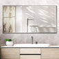 24x40 Inch Black Mirror with Beveled Trim, Aluminum Frame Bathroom Vanity Mirror, Copper-Free Mirror, Rectangle Wall Mounted Mirror, Modern Rectangular Mirror Horizontal or Vertical