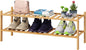 2-Tier Long Shoe Rack for Entryway, Black Bamboo Wood Shoe Rack for Closet & Hallway, Long 33IN | Beautiful | Functional | Sturdy | Durable