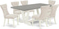 East West Furniture V097GA235-7 7 Piece Kitchen Table & Chairs Set Consist of a Rectangle Dining Room Table with V-Legs and 6 Doeskin Linen Fabric Parson Chairs, 40x72 Inch, Multi-Color
