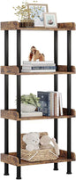 Hosfais Bookcase 4 Tier Bookshelf, Vintage Small Bookshelf for Spaces, Wooden Book Shelf for Living Room Bedroom