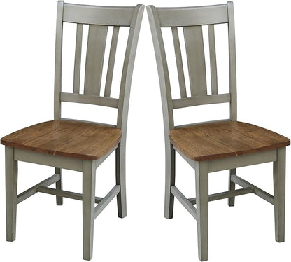 International Concepts San Remo Splatback Chair, Distressed Hickory/Stone