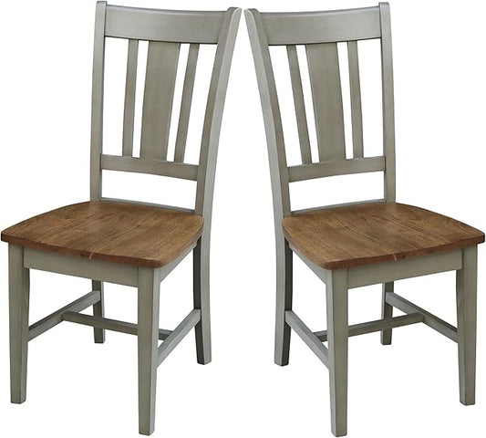 International Concepts San Remo Splatback Chair, Distressed Hickory/Stone