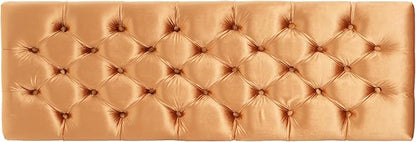 Christopher Knight Home Gloust Velvet Storage Ottoman, Upholstered Rectangular Storage Bench, Living Room Seating, Tufted BottonFoot Rest Stool for Home Office, Entryway and Bedroom, Orange