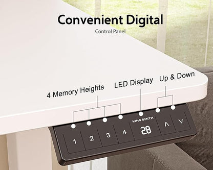 48x24 Inches Electric Standing Desk with Drawer and Monitor Stand, Height Adjustable Desk for Home Office, Ergonomic Sit to Stand with Phone Holder, 3 Hooks, White