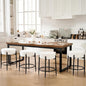 Modern Dining Chairs Set of 4, 23.6" White Round Backless Boucle Sherpa Upholstered Dining Chair with Solid Metal Legs for Kitchen, Living Room