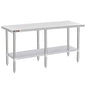 DuraSteel 24x84 Stainless Steel Work Table - NSF Commercial Prep Metal Table - Outdoor Pizza Oven Stand w/Under Shelf - Kitchen Island Laundry Utility Garage Microwave Stand Large Rolling Storage Cart