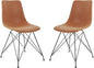 OSP Home Furnishings Trenton Modern Dining Chairs, Set of 2, Sand Faux Leather