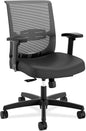 HON Convergence Ergonomic Office Chair, Breathable Back Support Mesh, Adjustable Arms, Computer Chair with Lumbar Support, Rolling Swivel Wheels, Comfortable Synchro-Tilt Recline, Vinyl, Black
