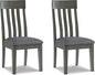 Signature Design by Ashley Hallanden Modern Slat Back 18.63" Dining Room Chair, Set of 2, Gray