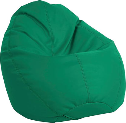 FDP SoftScape Dew Drop Bean Bag Chair with Supportive High-Back Design, For Kids, Teens and Adults, Alternative Seating for Dorms, Schools, Libraries, Daycares or Home - Green