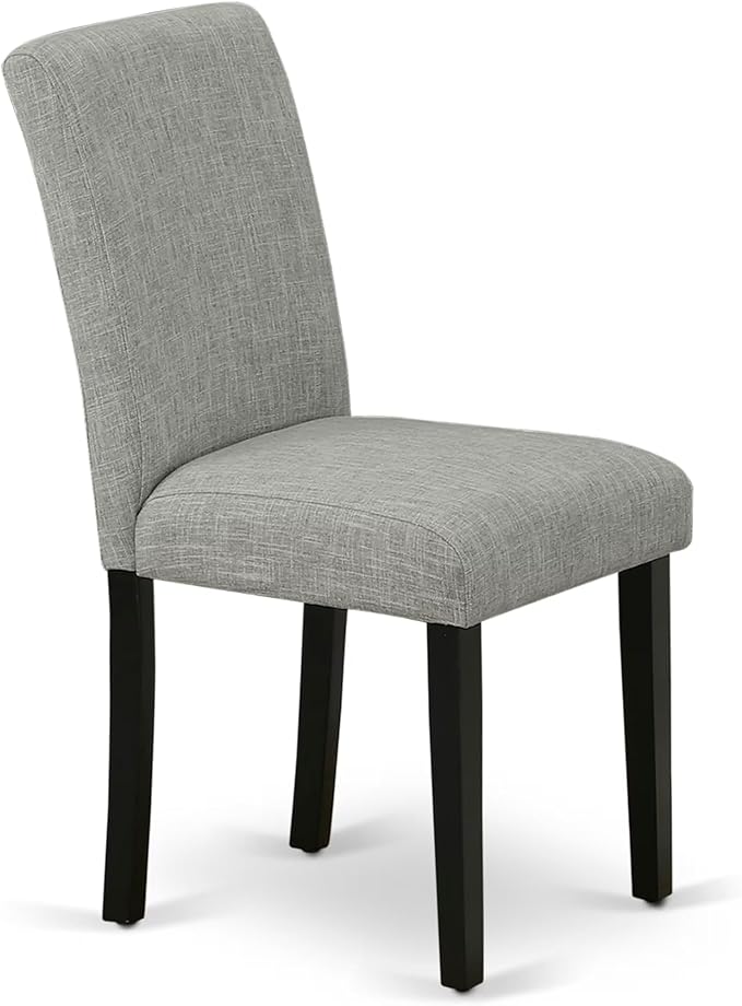 East West Furniture V696AB106-5 5 Piece Dining Table Set for 4 Includes a Rectangle Kitchen Table with V-Legs and 4 Shitake Linen Fabric Upholstered Parson Chairs, 36x60 Inch, Multi-Color