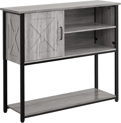 41" Console Table with Storage Cabinet, Sofa Table with Storage Shelves, Coffee Bar Table, Sofa Entryway Tables for Entry Way, Behind Couch Table for Living Room Hallway, Gery