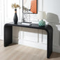 KEIKI Wood Console Table Behind Couch & Sofa, Retro Style with Curved Waterfall & Wood Beads Design, for Entryway, Living Room, Black