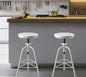 Modern Bar Stools Industrial Set of 2 Bar Stool Stool Farmhouse Kitchen Dining Chairs Swivel Wooden Top Rustic Shop Stools 24.4-28.3inch Height Adjustable