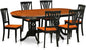 East West Furniture PLAV7-BCH-W 7 Piece Dining Room Furniture Set Consist of an Oval Kitchen Table with Butterfly Leaf and 6 Dining Chairs, 42x78 Inch, Black & Cherry
