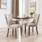 PacknWood Acosure Set of 2 Velvet Upholstered Wing-Back Dining Chair with Backstitching Nailhead Trim,Exquisite Furniture Stool W/Wood Legs,for Kitchen,Sitting Room,Beige