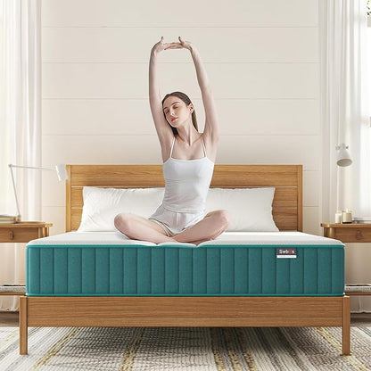 Firm Full Mattress, 10 inch Cooling-Gel Memory Foam & Pocket Spring Hybrid, Firm Feel, Full Size, CertiPUR-US Certified