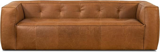 POLY & BARK Capa Sofa in Full-Grain Pure-Aniline Italian Tanned Leather in Saddle Tan