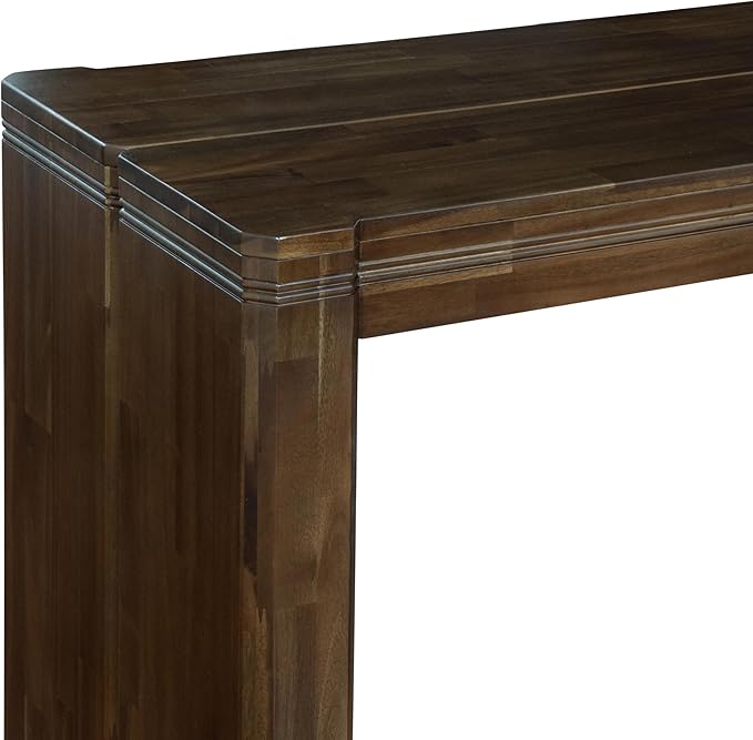 X07DA-BC8-32 10-Pc Kitchen Table Set includes an Extendable Rectangle Kitchen Table, 1 Coffee Table, 7 Polyester Dining Chairs and 1 Bench, 39x120 Inch, Antique Walnut