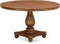 I52-0N-TP Dining Room Table with Acacia Wood Round Tabletop and Elegant Pedestal Base - Antique Walnut Finish