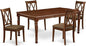 East West Furniture DOCL5-MAH-C 5 Piece Modern Dining Table Set Includes a Rectangle Wooden Table with Butterfly Leaf and 4 Linen Fabric Dining Room Chairs, 42x78 Inch, Mahogany