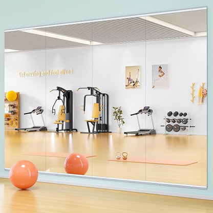 Hasipu Home Gym Mirror 71"x32"(Each)-2 PCS Large Full Body Mirror for Yoga, Large Wall Mirror Full Length for Fitness, Garage, Dance Studio, 0.16in Tempered Glass Frameless Mirror-UL