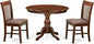 East West Furniture HBNF3-MAH-C 3 Piece Dining Room Table Set Contains a Round Kitchen Table with Pedestal and 2 Linen Fabric Upholstered Dining Chairs, 42x42 Inch, Mahogany