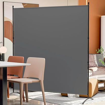 Room Divider Folding Privacy Screens, Portable Room Divider Panel 3 Panel Partition Room Dividers Screen Freestanding Room Partitions and Dividers Fabric Dividers for Room Separation (Grey, 1 Panel)