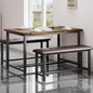 Garvee Dining Table with 2 Benches, Kitchen Table with 2 Upholstered Benches Rectangular Space Saving for Apartment, Dining Room, Kitchen, 44.5 Inches Large, Rustic Brown