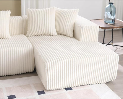 Free Combination Cloud Boneless Modular Sectional Sofa with Chaise Lounge,Modern Minimalist Upholstered Couches, Oversized U Shaped Lounge Sofa Couch w/ 8 Pillows
