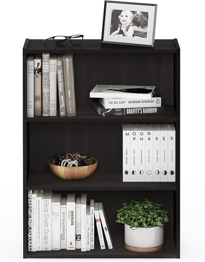 Furinno Pasir 3-Tier Open Shelf Bookcase, Espresso