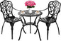 Bistro Set 3 Piece Outdoor, Bistro Table and Chairs Set of 2, All Weather Patio Bistro Set with Umbrella Hole, Patio Set for Garden, Black