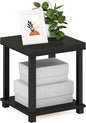 Furinno Turn-N-Tube Classic 2-Tier End Table, Side Table, Espresso/Black