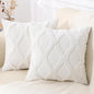 decorUhome Throw Pillow Covers 20x20 Inch Set of 2, Soft Plush Faux Fur Wool Cream White Couch Pillow Covers, Decorative Neutral Pillow Cases for Bed Sofa Living Room Home Decor